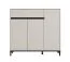 Schuhschrank | 3 Drehtüren | Farbe: Kaschmir | ABS-Kanten | 1 Schublade | 8 Fächer | Maße: 118,5 x 40 x 109,5 cm | für den Eingangsbereich