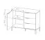 Schmale Kommode mit Soft-Close-System Fouchana 11, Farbe: Schwarz / Eiche Artisan - Abmessungen: 81 x 103 x 39,5 cm (H x B x T), mit drei Schubladen