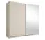 Kleiderschrank mit Spiegel | Kaschmir | 221 x 60 x 207 cm | 1 Kleiderstange | Metallgriffe | inkl. Beleuchtung | 6 Fächer | Soft-Close-System | Igoumenitsa 04