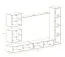 Edle Wohnwand Balestrand 286, Farbe: Schwarz / Eiche Wotan - Abmessungen: 180 x 280 x 40 cm (H x B x T), mit 10 Fächern