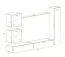 Wohnwand im schlichten Design Balestrand 274, Farbe: Schwarz - Abmessungen: 180 x 280 x 40 cm (H x B x T), mit Push-to-open Funktion