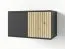 Hängeschrank mit Push-to-open Funktion Valtierrilla 05, zwei Türen, Farbe: Eiche Artisan / Schwarz, vier Fächer, für die Garderobe, Maße: 42 x 70 x 40 cm