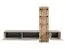 Wohnwand | inkl. Integrierter LED-Beleuchtung | Farbe: Clay Grau / Eiche Coast Evoke | Push-to-open Funktion | 300 x 45 x 160 cm | geriffelte Front | langes TV-Board