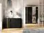 Sideboard / Kommode mit drei Türen Elefsina 02, Farbe: Schwarz / Eiche Artisan, eine Schublade, drei Fächer, Maße: 73 x 120 x 35 cm, gut Verarbeitet