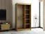 Schiebetürenschrank / Kleiderschrank Borgis 02B, Farbe: Eiche Artisan / Schwarz matt - Abmessungen: 200 x 120 x 62 cm (H x B x T)