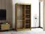 Schiebetürenschrank / Kleiderschrank Borgis 02B, Farbe: Eiche Artisan / Schwarz matt - Abmessungen: 200 x 120 x 62 cm (H x B x T)