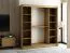 Schiebetürenschrank / Kleiderschrank Borgis 05B, Farbe: Eiche Artisan / Schwarz matt - Abmessungen: 200 x 200 x 62 cm (H x B x T)