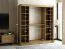 Schiebetürenschrank / Kleiderschrank Borgis 05B, Farbe: Eiche Artisan / Schwarz matt - Abmessungen: 200 x 200 x 62 cm (H x B x T)