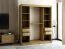 Schiebetürenschrank / Kleiderschrank Borgis 04C mit Spiegel, Farbe: Eiche Artisan / Schwarz matt - Abmessungen: 200 x 180 x 62 cm (H x B x T)