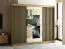 Schiebetürenschrank / Kleiderschrank Borgis 06C mit Spiegel, Farbe: Eiche Artisan / Schwarz matt - Abmessungen: 200 x 250 x 62 cm (H x B x T)