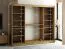 Schiebetürenschrank / Kleiderschrank Borgis 06C mit Spiegel, Farbe: Eiche Artisan / Schwarz matt - Abmessungen: 200 x 250 x 62 cm (H x B x T)