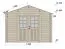 Gartenhaus Wiesentraum 06, 44 mm Blockbohlenhaus, Naturbelassen, Grundfläche 12 m², mit 1 Doppeltür und 1 Einzelfenster, Satteldach