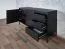 Sideboard / Kommode mit vier Fächer Balta 08, Farbe: Schwarz, drei Schubladen, Push-to-open Funktion, Beine: Metall, Maße: 81 x 153,5 x 39,5 cm