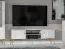 TV-Unterschrank Roanoke 06, Farbe: Weiß / Weiß Glanz - Abmessungen: 53 x 160 x 40 cm (H x B x T), mit 2 Türen und 4 Fächern