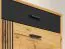 Schuhschrank Lautela 04, Farbe: Eiche / Schwarz - Abmessungen: 91 x 60 x 34 cm (H x B x T), mit 1 Schublade, 2 Türen und 4 Fächern