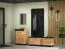 Sitzbank mit Stauraum / Schuhschrank Lautela 02, Farbe: Eiche / Schwarz - Abmessungen: 49 x 60 x 34 cm (H x B x T), mit 1 Tür und 2 Fächern