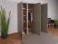 Moderner Kleiderschrank Fricourt 01, Mintgrün / Eiche dunkel, 195 x 145 x 50 cm, mit 9 Fächern und 2 Kleiderstangen, ABS-Kanten, robust und langlebig