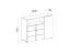 Sideboard mit schlichten Design Schilde 09, Farbe: Eiche Weiß / Weiß / Anthrazit - Abmessungen: 90 x 120 x 43 cm (H x B x T)