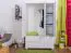 Kleiderschrank | 3 Drehtüren | 4 Schubladen | 3 Fächer | mit Kleiderstange | 133 cm breit | Massivholz | Farbe: Weiß Abbildung