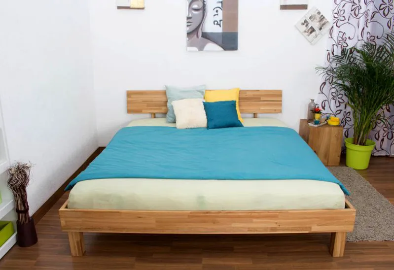 Eiche Bettgestell 180 x 200 cm geölt Abbildung