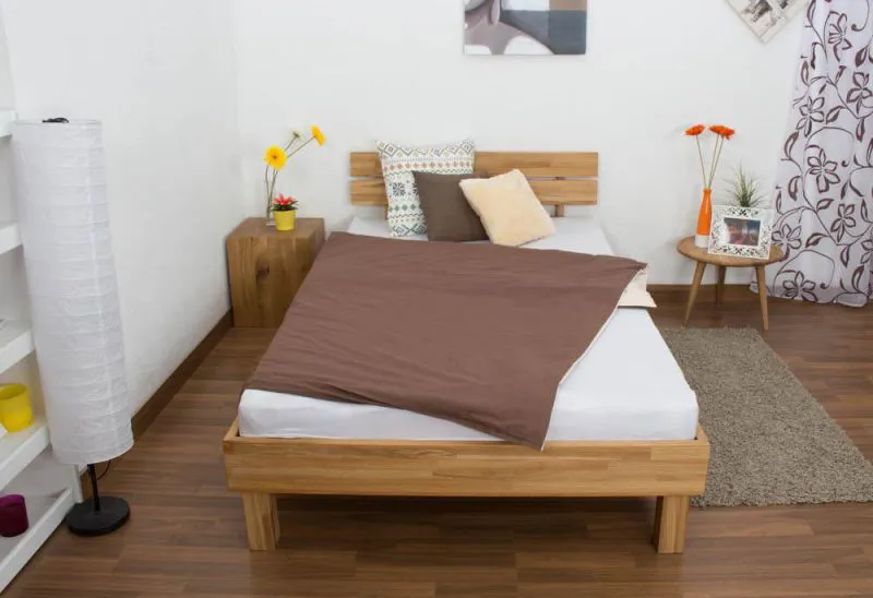 Bett Eiche 120 x 200 cm geölt Abbildung