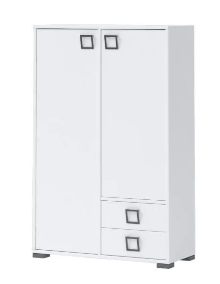 Kinderzimmer - Kommode Benjamin 27, Farbe: Weiß - Abmessungen: 134 x 86 x 37 cm (H x B x T)