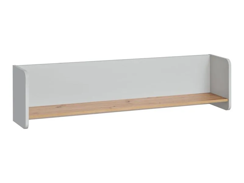 Modernes Wandregal Susort 01, Farbe: Eiche Artisan / Grau - Abmessungen: 33 x 134 x 24 cm (H x B x T)