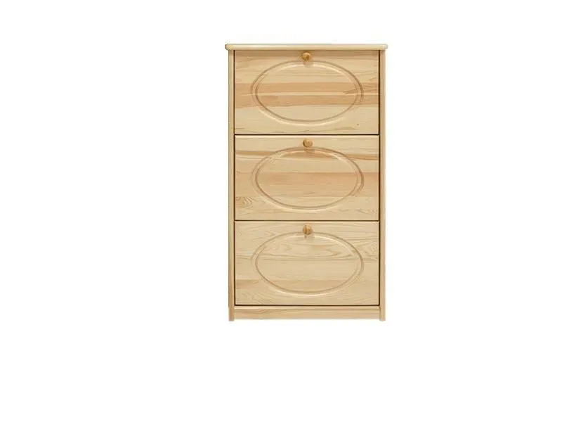 Schuhkommode Schuhschrank Kiefer Holz massiv, Farbe: Natur 115x58x29 cm, Massivholz Schuhschrank Abbildung