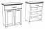 Schuhschrank Cuenca 10, Farbe: Eiche / Weiß - Abmessungen: 99 x 80 x 39 cm (H x B x T)