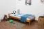 Kinderbett / Jugendbett Kiefer Vollholz massiv Eichefarben A14, inkl. Lattenrost - Abmessung 90 x 200 cm