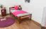 Einzelbett "Easy Premium Line" K1/2n, Buche Vollholz massiv kirschrot lackiert - Liegefläche: 90 x 190 cm