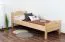 Einzelbett / Gästebett Buche massiv Vollholz natur 113, inkl. Lattenrost - 80 x 200 cm (B x L)
