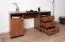 Schreibtisch Mojokerto 06, Farbe: Walnuss / Schwarz - Abmessungen: 77 x 160 x 60 cm (H x B x T)