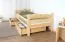 Kinderbett / Jugendbett Milo 36 inkl. 2 Schubladen und Lattenrost, in Natur, Kiefer Massivholz, Liegefläche 90 x 200 cm, robust und langlebig