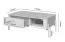 Couchtisch mit Schublade | 43 x 110 x 65 cm | Kaschmir matt | Soft Close System | Metallbeine | dekorative Relief-Streifen | 1 Fach