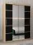 Schiebetürenschrank / Kleiderschrank Jan 03D mit Spiegel, Farbe: Eiche Sonoma / Schwarz - Abmessungen: 200 x 150 x 62 cm (H x B x T)