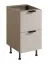Küchenunterschrank | 2 Schubladen | Farbe: Eiche Baltic Storm / Beige | Soft-Close Funktion | 45 x 52 x 87 cm | Metallgriffe | verstellbare Beine | hochwertig Verarbeitet