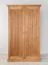 Kleiderschrank / Drehtürenschrank | aus massiv finnische Kiefer | natürliche Maserung | Farbe: Eiche | klassisch und modern | Maße: 212,5 x 129 x 63 cm