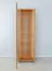 Vitrine | Farbe: Eiche Natur | Massivholz | Eichenholz geölt | Travertin Stein | inkl. LED-Beleuchtung | 68 x 41 x 206 cm | Rückwand: HDF