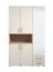 Drehtürenschrank / Kleiderschrank | Farbe: Kaschmir / Eiche Artisan | 1 Spiegeltür | 135 x 56 x 227 cm | zwei Schubladen | fünf Fächer | zwei Kleiderstangen