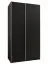 Kleiderschrank / Schiebetürenschrank | 2 Kleiderstangen | 2 Schiebetüren | 6 Fächer | 6 Einlegeböden | Soft-Close | Farbe: Schwarz | Soft-Close