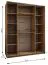 Kleiderschrank / Schiebetürenschrank | 2 Schiebetüren | 2 Kleiderstangen | 245,5 x 190 x 65 cm | 11 Fächer | 10 Einlegeböden | Farbe: Schwarz | Soft-Close