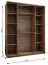 Kleiderschrank / Schiebetürenschrank | 11 Fächer | Soft-Close | 245,5 x 190 x 64 cm | 2 Kleiderstangen | 2 Schiebetüren | Farbe: Schwarz | Spiegel