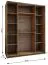 Kleiderschrank / Schiebetürenschrank | 245,5 x 200 x 64 cm | 11 Fächer | Spiegel | Soft-Close | 2 Schiebetüren | 2 Kleiderstangen | Farbe: Schwarz