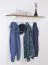Garderobe Kiefer Vollholz massiv weiß / braun Lagopus 01 – Abmessungen: 25 x 100 x 25 (H x B x T)