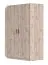 Eckkleiderschrank / Kleiderschrank Tripoli 03, Farbe: Eiche- Abmessungen: 198 x 117 x 117 cm (H x B x T)