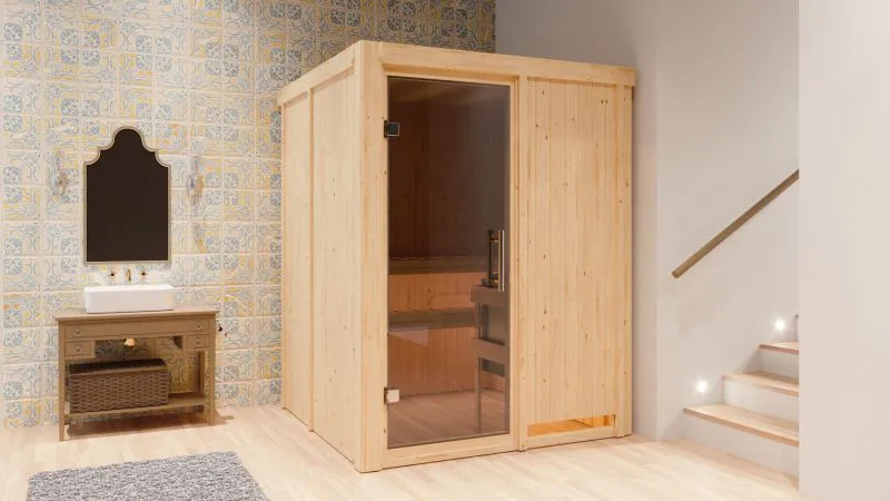 Sauna Sofia 05, 68 mm Wandstärke - 151 x 151 x 198 cm (B x T x H)