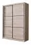 Schiebetürenschrank / Kleiderschrank Panevo 01, Farbe: Eiche Grau, sechs Fächer, eine Kleiderstange, Maße: 215,5 x 60 x 166 cm, für Schlafzimmer