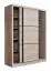 Schiebetürenschrank / Kleiderschrank Panevo 01, Farbe: Eiche Grau, sechs Fächer, eine Kleiderstange, Maße: 215,5 x 60 x 166 cm, für Schlafzimmer
