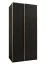 Kleiderschrank / Schiebetürenschrank | 2 Kleiderstangen | ABS-Kantenschutz | 6 Fächer | 245,5 x 100 x 64 cm | Soft-Close | Farbe: Schwarz | 2 Schiebetüren